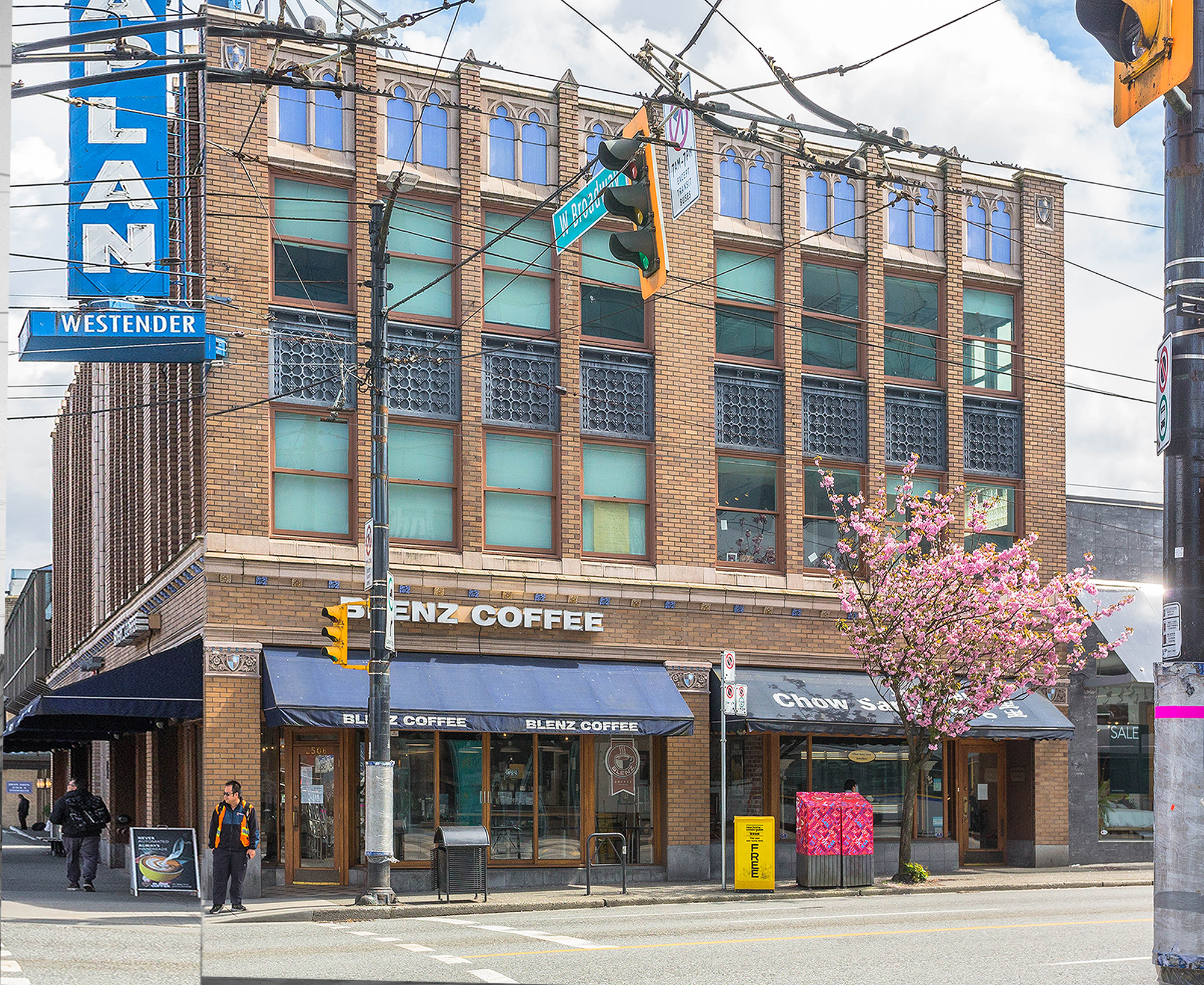 Dick Building, Broadway and Granville, then and now.